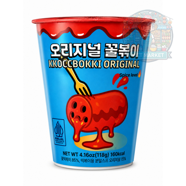  KOCO Instantné ryžové Kkoccbokki s pikantnou príchuťou v poháriku level 1. 118g