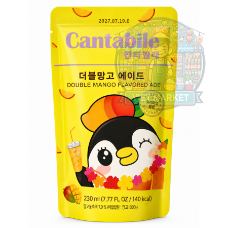 CANTABILE Nealkoholický nesýtený nápoj Ade s dvojitou príchuťou mango 230ml 