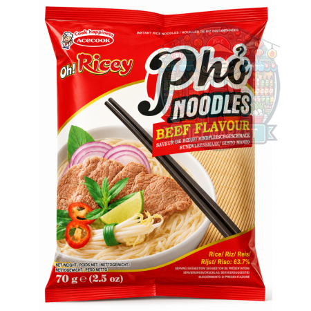 ACECOOK Pho Instantná zmes na prípravu ryžových rezancov s hovädzou príchuťou 70g