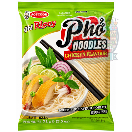  ACECOOK Pho Instantná zmes na prípravu ryžových rezancov s kuracou príchuťou 71g