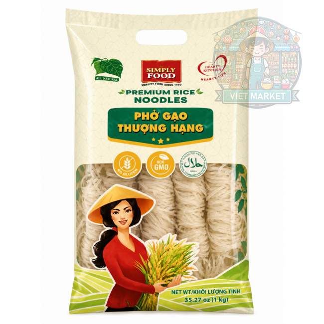  SIMPLY FOOD Pho ryžové rezance 3mm 1kg