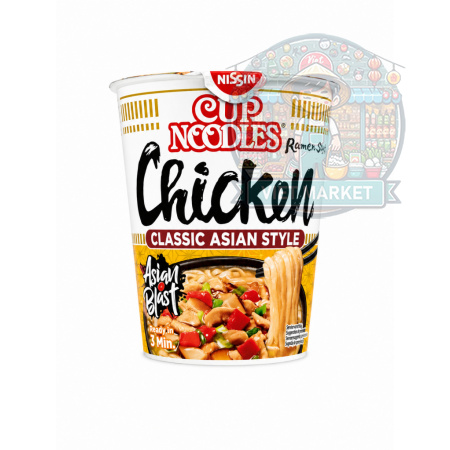 NISSIN Instantná zmes na prípravu rezancov s kuracou príchuťou v poháriku 63g