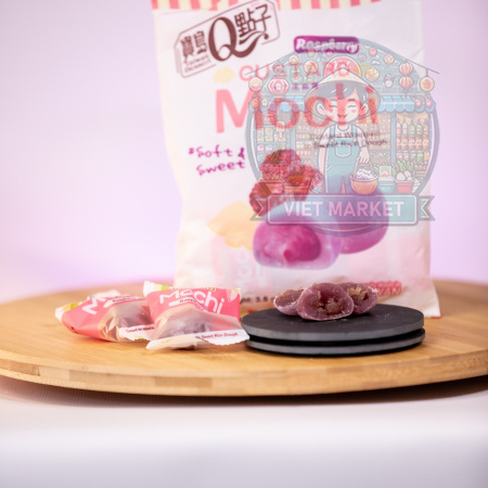 Q Brand Mochi japonský ryžový koláčik  s príchuťou maliny 110g