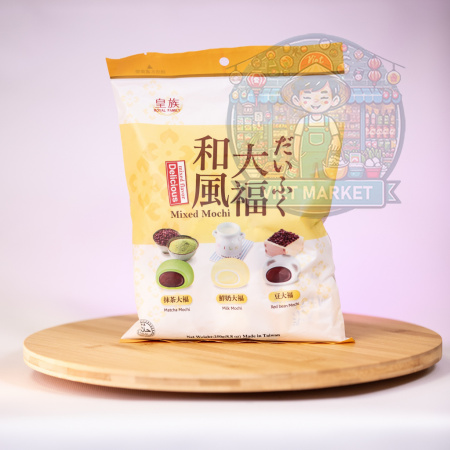 Royal Family mochi japonský ryžový koláčik mix s príchuťou mlieka, matcha a červenej fazule 250g 