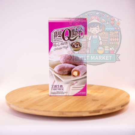 Q BRAND Mochi Roll japonský ryžový koláčik s príchuťou taro mlieka 150g