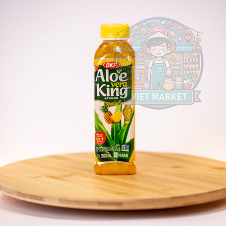 OKF ALOE VERA KING Nealkoholický nesýtený  nápoj s ananásovou príchuťou a kúskami dužiny aloe vera 500ml