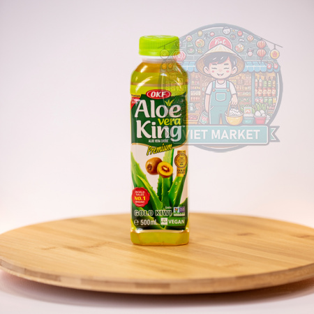 ALOE VERA KING Nealkoholický nesýtený nápoj s kiwi príchuťou a kúskami dužiny aloe vera 500ml
