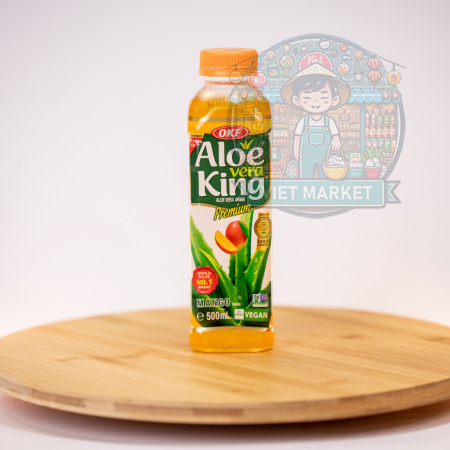 ALOE VERA KING Nealkoholický nesýtený nápoj s mangovou príchuťou a kúskami dužiny aloe vera 500ml