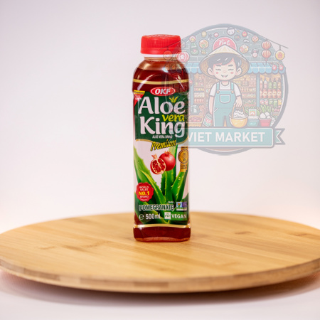 ALOE VERA KING Nealkoholický nesýtený nápoj s príchuťou granátového jablka a kúskami dužiny aleo vera  500ml