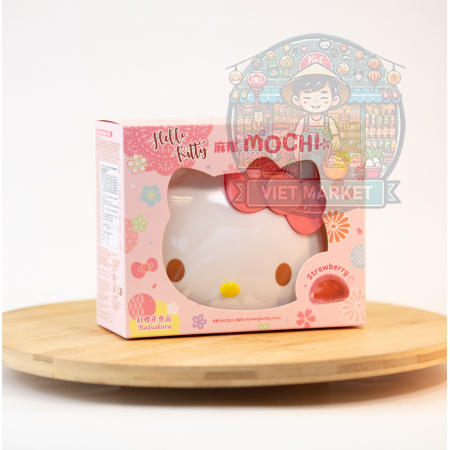 HELLO KITTY BOX Mochi ryžové koláčiky s príchuťou jahody 90g