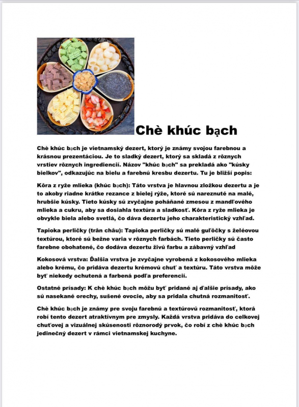 Chè khúc bạch – Keď sa farby menia na chuť