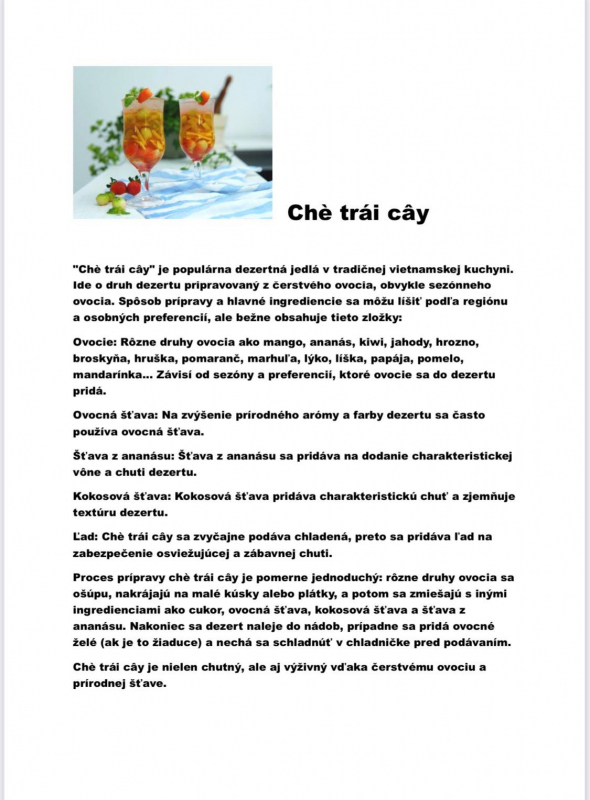 Chè trái cây – Osvieženie, ktoré sa nehrá na dezert